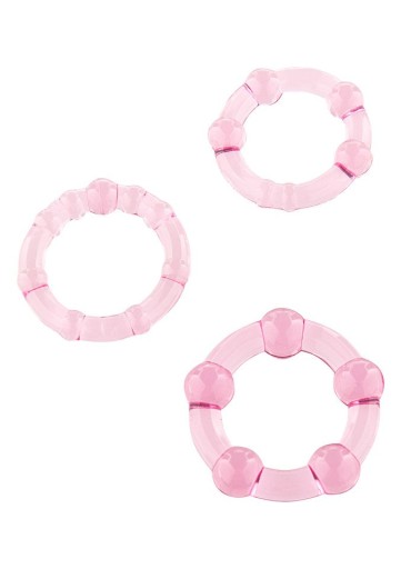 Tri gélové erekčné krúžky - Stay Hard Pink