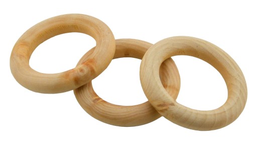 Drevené krúžky pre anjelikov makramé VADY 30mm 50 ks