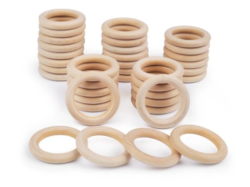Surový drevený kruh pre makramé 49 mm - 10 ks.
