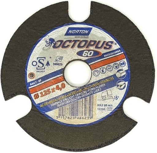 NORTON OCTOPUS brúsny kotúč 125 x 4,0 A60