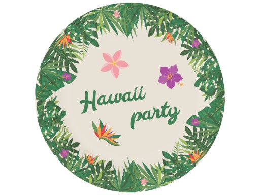 Hawaii Party Hawaiské narodeninové taniere 18cm 6ks