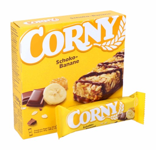 CORNY Banánová čokoládová energetická tyčinka 6 kusov