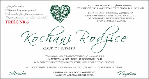 SVADOBNÉ POZVÁNKA PRE RODIČOV A Krstných RODIČOV