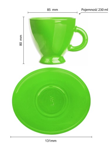 Roma šálka 230ml Zelená SET KÁVA, ČAJ