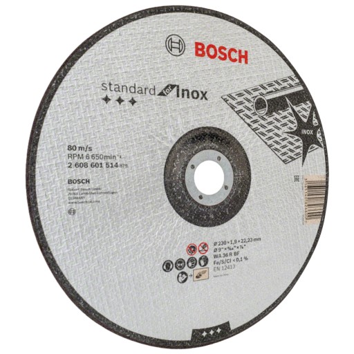 Oceľový rezací kotúč BOSCH INOX 230 mm x 22,23 mm