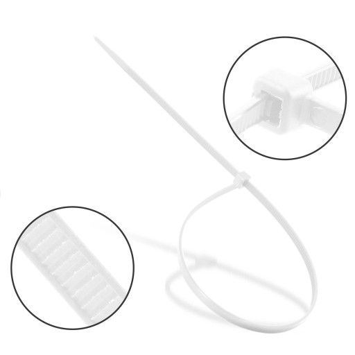100x sťahovacie pásky Káblové pásky Zipsy 4,8 x 400 mm Silné UV sťahovacie pásky