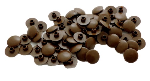 Hmoždinky do skrutiek na nábytok 12 mm Orech tmavý RAL 8011 100 kusov