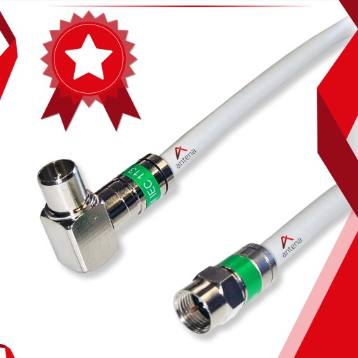 Anténny kábel F-Plug Anténna zástrčka pravý uhol 2M