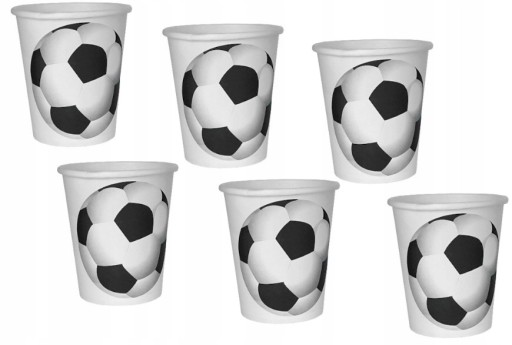 Poháre, narodeninové papierové poháre, futbal, futbalový zápas, narodeniny, 6 ks