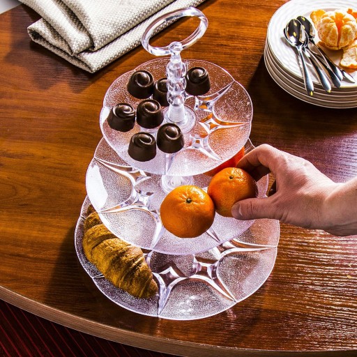 TORTA TANIER OVOCIE TRANSPARENTNÁ Pyramída 26cm, 3-poschodová