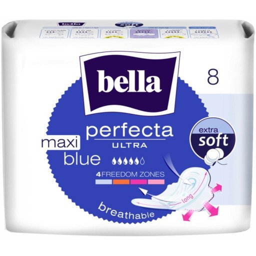 Bella Perfecta Ultra Maxi modré hygienické vložky 8 kusov