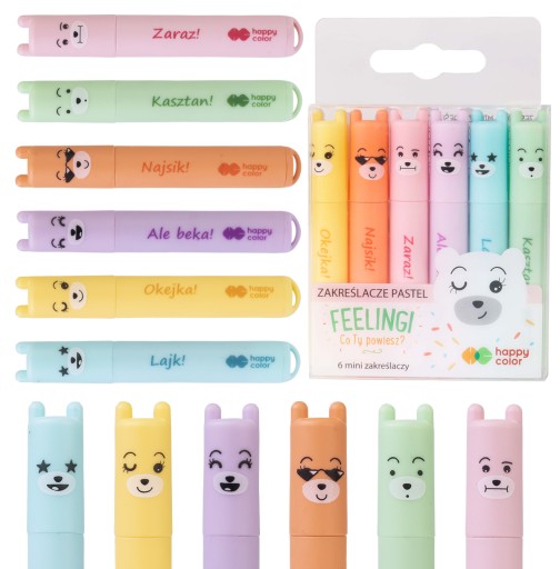Happy Color mini pastelové zvýrazňovače 6 farieb