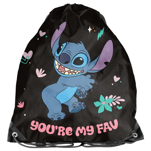Školská taška Disney Stitch na topánky pre dievčatá, taška na batoh 2v1, čierna