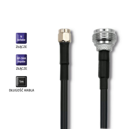 Koaxiálny kábel Qoltec RG58 N samica RP-SMA