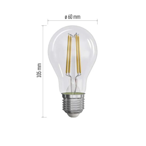 LED vláknová žiarovka A60 E27 3,8W neutrálna biela EMOS ZF5148