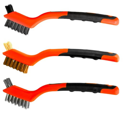 Súprava drôtených kief 180 mm mosadz nylon nehrdzavejúca oceľ 3 ks