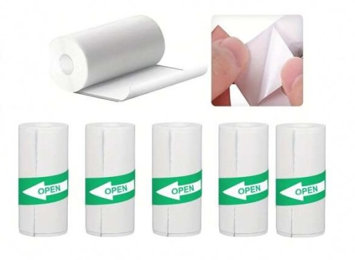 5x SAMOLEPIACI PAPIER NA MINI TLAČIARNE UNIVERZÁLNE NÁLEPKY