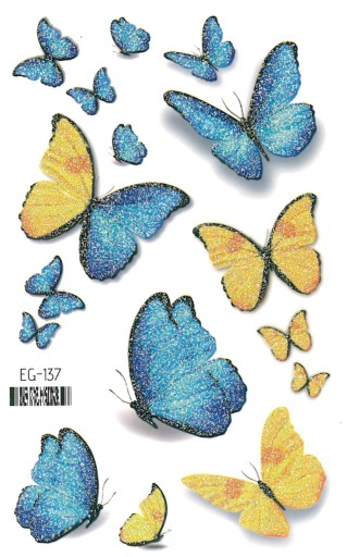 Umývateľné tetovanie pre deti GLITTER BUTTERFLIES EG137
