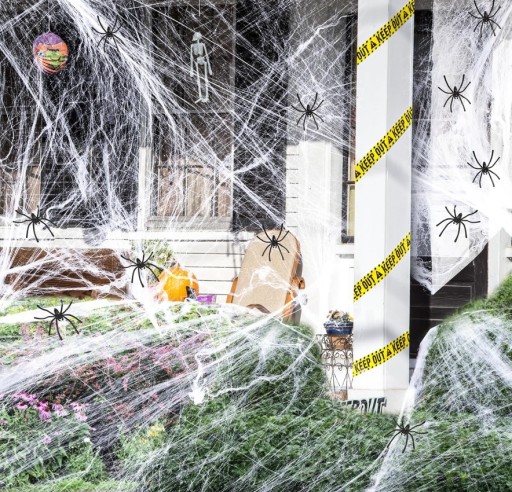 Umelá pavučina halloweenska dekorácia 60g Pavúky