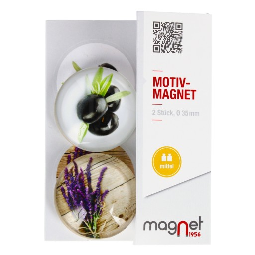 FAREBNÁ chladnička MAGNETS GLASS Oliva/Levanduľa 3,5 cm 2 kusy MAGNET