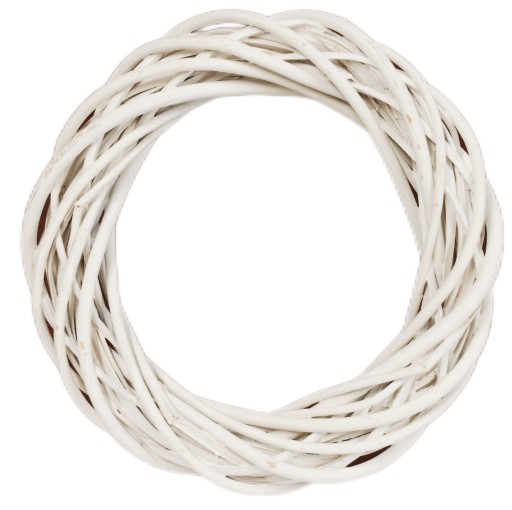Prútený veniec, BIELY, OZDOBENIE VENCA, Prútený, BIELY, SILNÝ, HRUBÝ, 30 CM