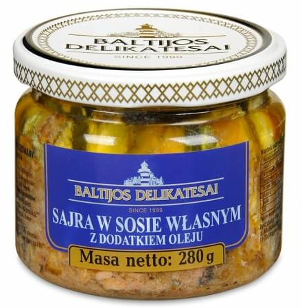 SAJRA VO VLASTNEJ OMÁČKE S OLEJOM BALTIJOS DELIKATESA