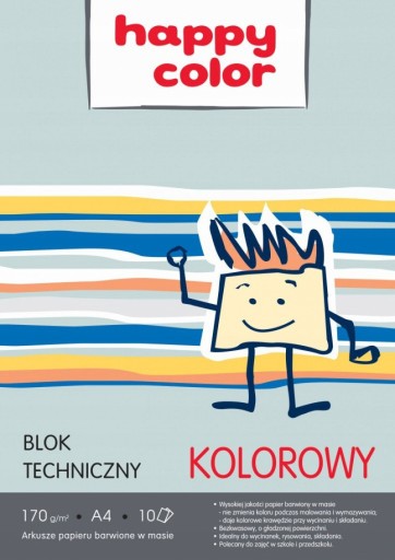 HAPPY COLOR FAREBNÝ BLOK ŠKOLSKÝ PAPIER A4 BLOK