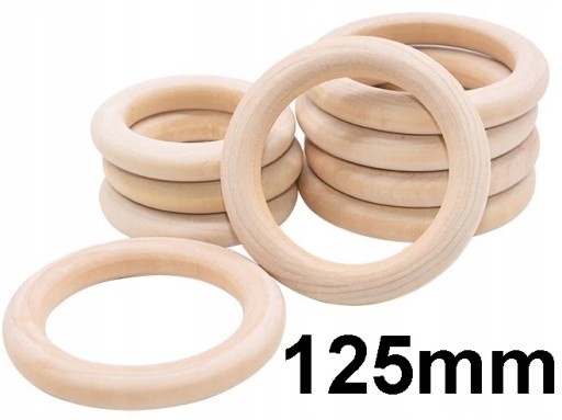 Drevený kruh pre MACRAME Tyč na záclony 125mm 1 ks