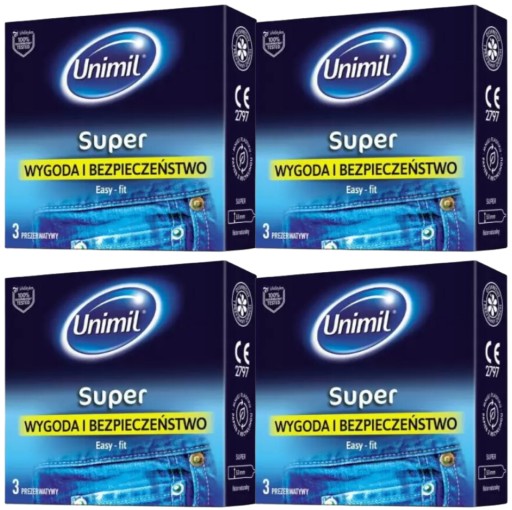UNIMIL Super Easy-Fit latexové kondómy 12 kusov