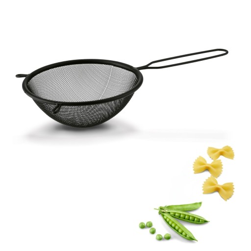KUCHYNSKÉ SITKO okrúhle s rúčkou, KOVOVÉ SITKO na múku, práškový cukor, 16 cm