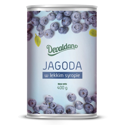 Bobule čučoriedky v sirupe v plechovke 400g Devaldano