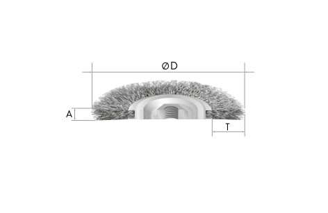 Kotúčová kefa Szczotpol 125mm s maticou M14, oceľový drôt B54.35