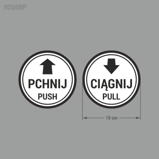 Push, Pull - samolepky 10x10