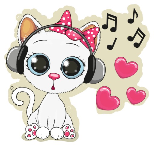 NÁLEPKA NA OKENNÉ SKLO ZRKADLO MAČKA MAČKA MUSIC