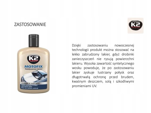 K2 MOTOFIX 500ml farba lesklá mlieko