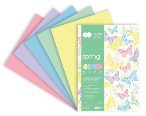 DECO SPRING blok A5 20k 5 farieb HAPPY COLOR 170g/m2