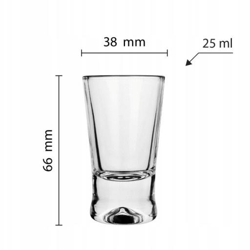 POHÁRE na vodku X 25ml, sada 6 ks