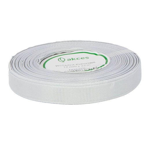 STUHA grogrénová stuha 12mm strieborná, 23m