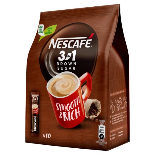 NESCAFE rozpustný hnedý cukor 3v1 10x16,5g