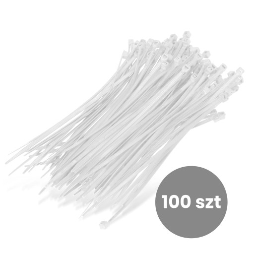 100x sťahovacie pásky Káblové pásky Zipsy 2,5 x 150 mm Silné UV sťahovacie pásky