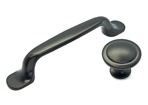 RETRO ČIERNA MATNÁ ŠKANDINÁVSKA ÚCHYTKA NA NÁBYTOK 96MM