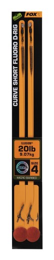 FOX Curve Short Fluoro D-Rigs veľ 4, 30 LB - Náväzce na kapry