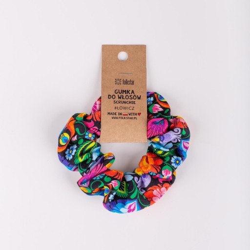 RUB NA VLASY SCRUNCHIE, LOWICKA FROTÉ, ČIERNA