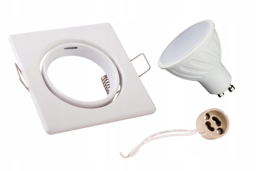 Sada štvorcového bieleho svietidla GU10 LED 10W
