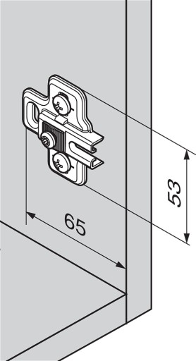 Prekrývací pánt BLUM Module 91K9550 pre chladničku