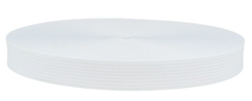 GUMA 20mm plochý úplet na šitie odevov 2cm BIELE - 10 metrov