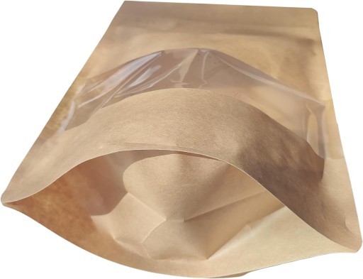 KRAFT PAPIER DOYPACK TAŠKA S PRÍSTROJOVÝM MALÝM OKIENKOM 100 ml 25