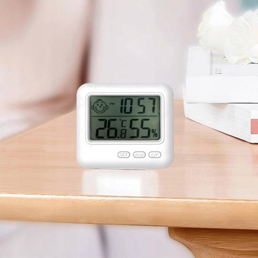 DIGITÁLNY TEPLOMER METEOROLOGICKÁ STANICA HODINY ZOBRAZENIE VLHKOMERU