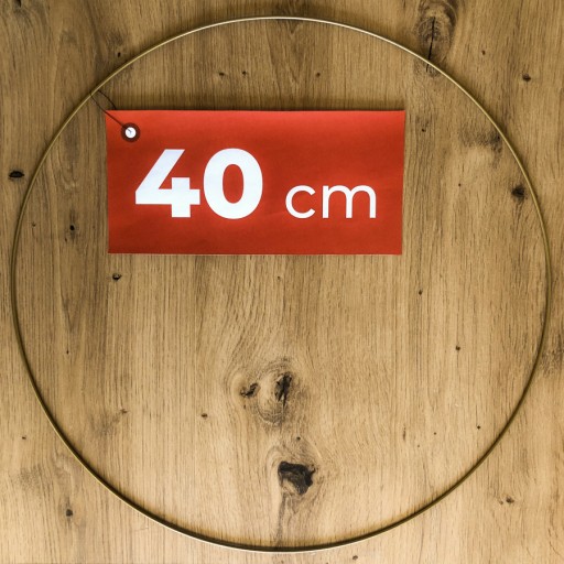 Kovový prsteň, lapač snov, ZLATÝ MATNÝ, 40 cm