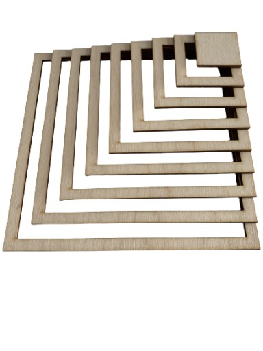 Obruč macrame, štvorcová, základňa macrame, 20-6 cm.